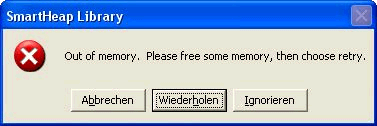 'Out of Memory' Meldung