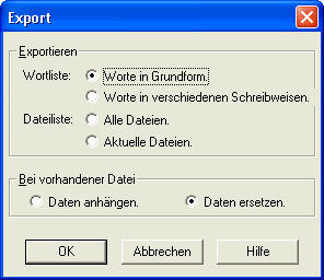 Export-Dialog